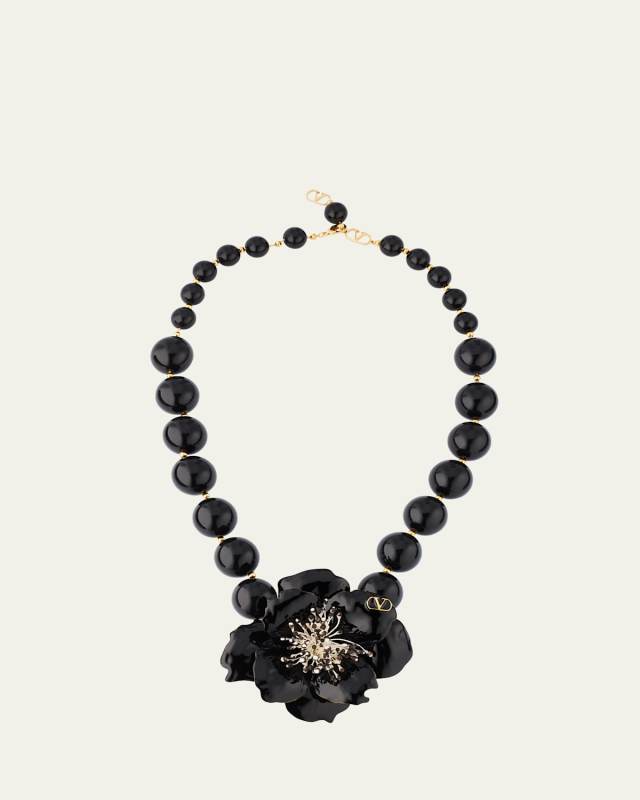 VLOGO Flower Beaded Necklace